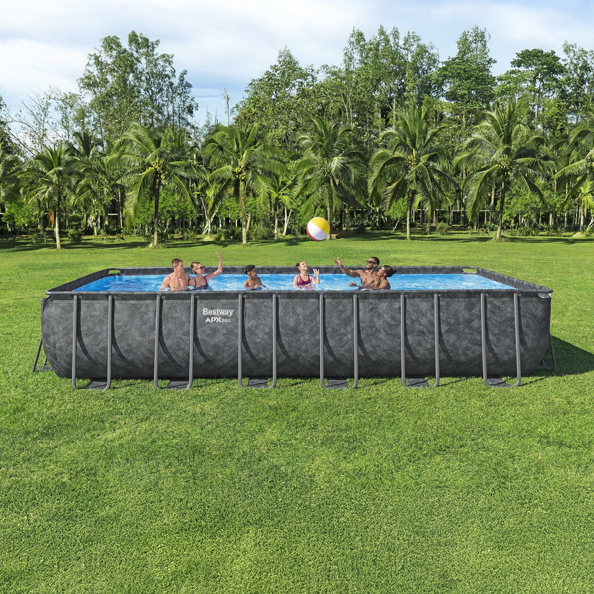 Bestway APX 365 31'4" x 16' x 52" Rectangular Above Ground Swimming Pool