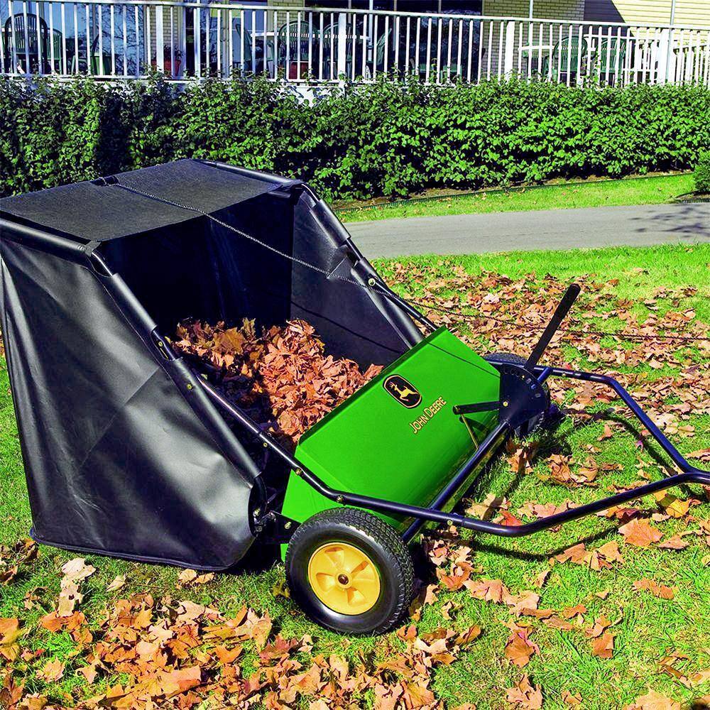 42-Inch Tow-Behind Lawn Sweeper with 24 Cu. Ft. Hopper, Adjustable Brushes for Lawn Mowers & Tractors