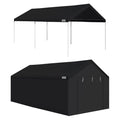 10x20 ft Straight Leg Instant Canopy Tent with Sidewalls, Pop-Up Outdoor Party Shelter & Carport, Black