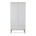 Armoire enfant blanche 2 portes avec 2 tiroirs et penderie