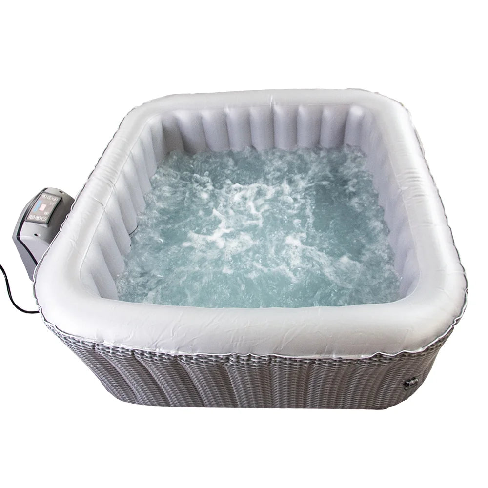Avenli 4-Person Inflatable Square Spa, Silver Birch, 58" x 58" x 25"