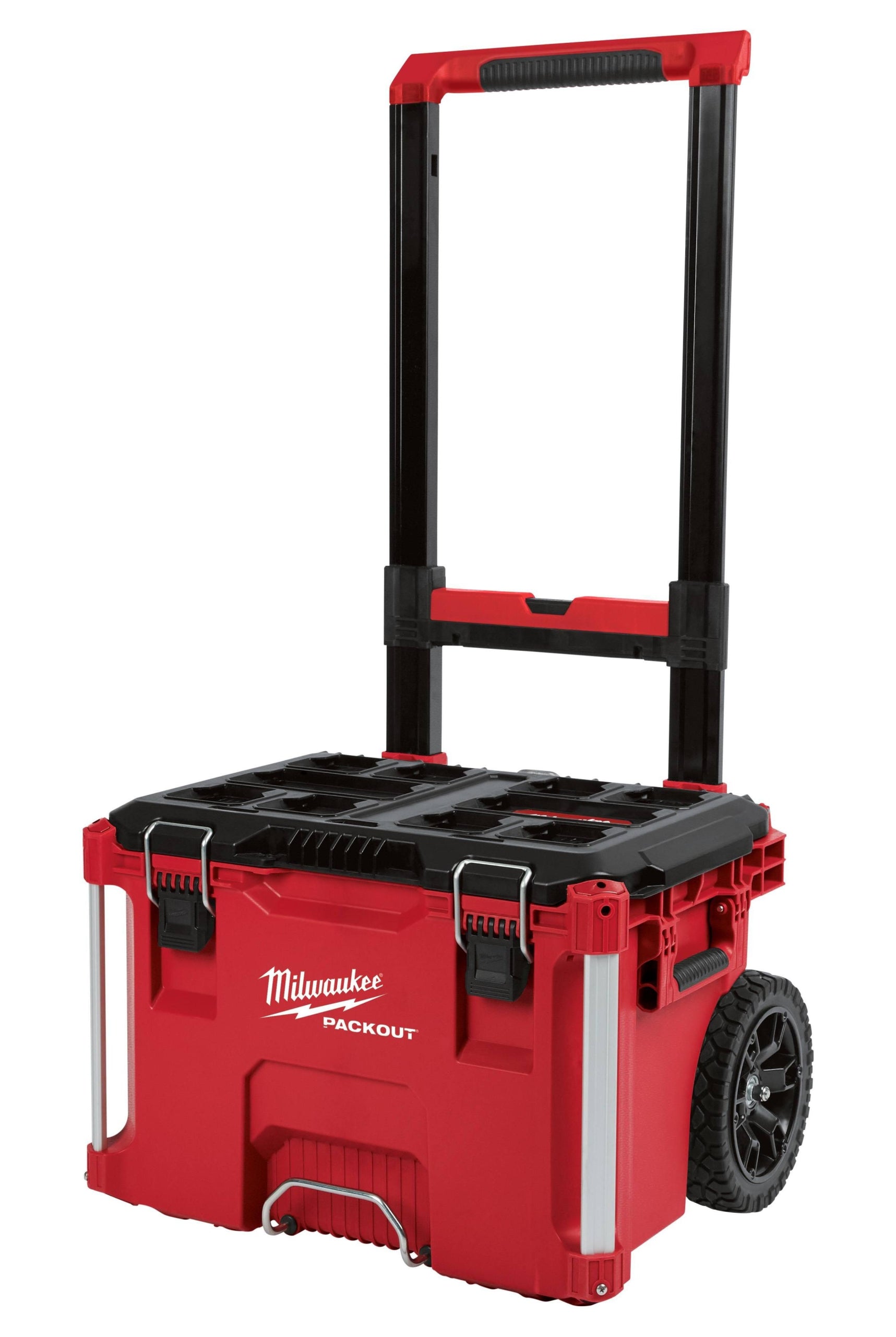 Rolling Tool Box with All-Terrain Wheels - 250 lb Capacity Modular Storage Box with Extension Handle