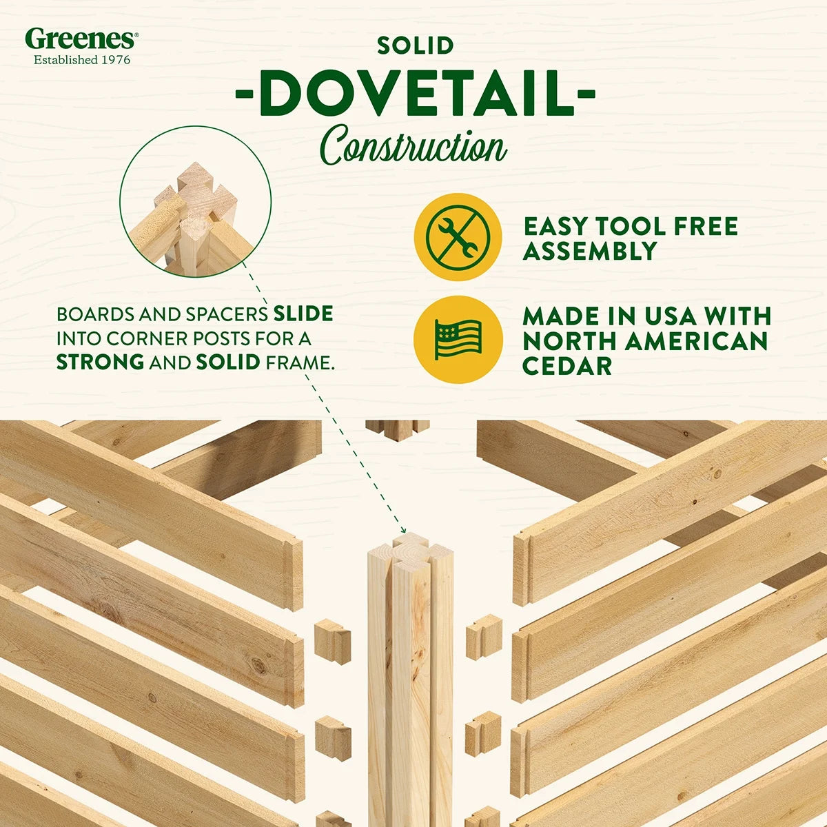 Greenes Fence Cedar Wood Composter Add-On Kit 36" x 36" x 31", 173.92 gal