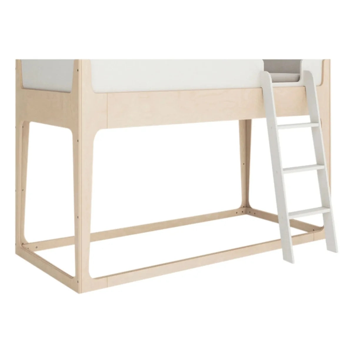 Lit mezzanine enfant 90x200 cm en bouleau avec échelle inclinée