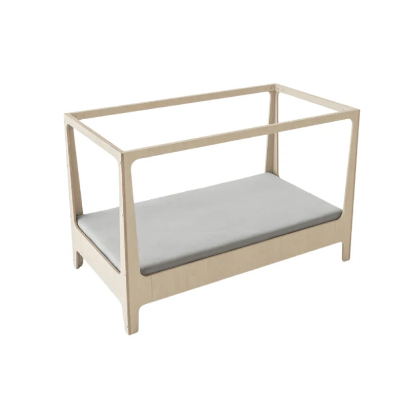 Lit mezzanine enfant 90x200 cm en bouleau avec échelle inclinée