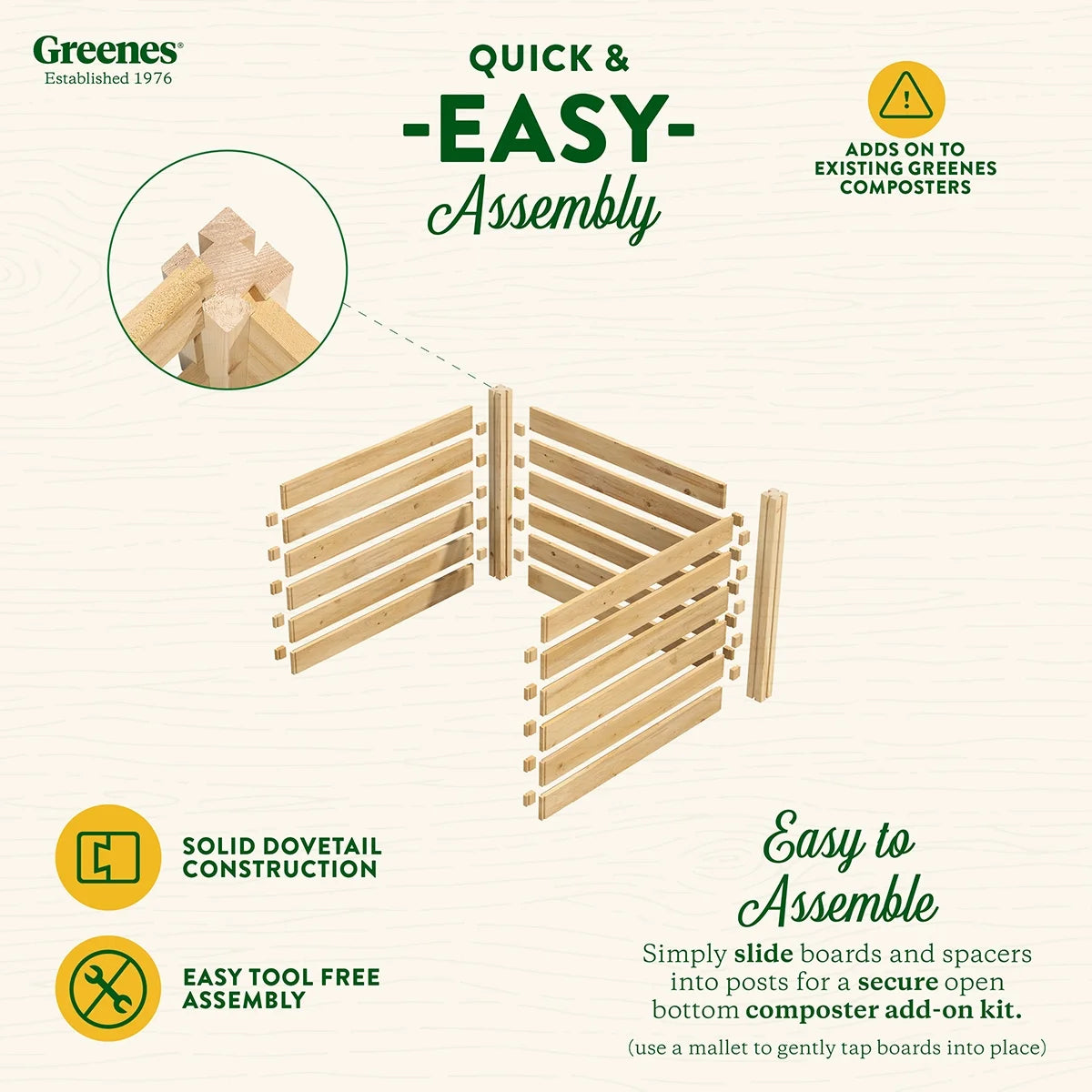 Greenes Fence Cedar Wood Composter Add-On Kit 36" x 36" x 31", 173.92 gal