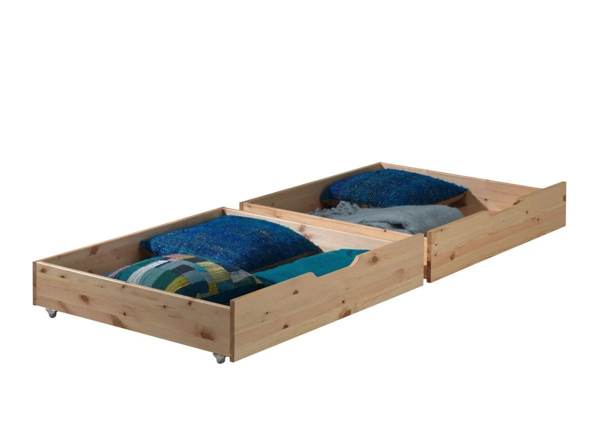 Lit superposé enfant pin naturel 90x200 cm hauteur 140 cm avec sommier inclus