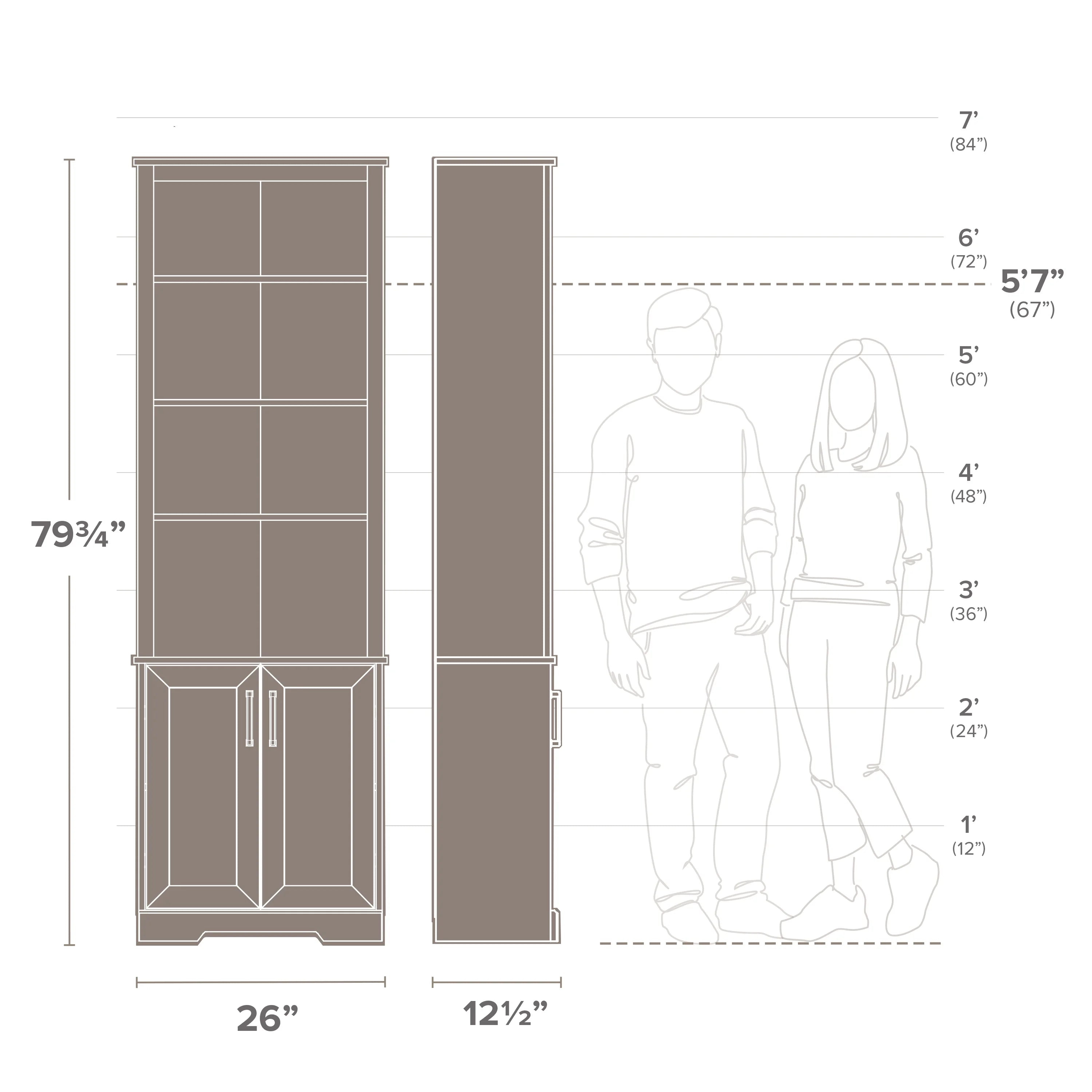 Prepac Rustic Ridge Washed White 26" W x 79.75" H x 12.5" D Bookcase