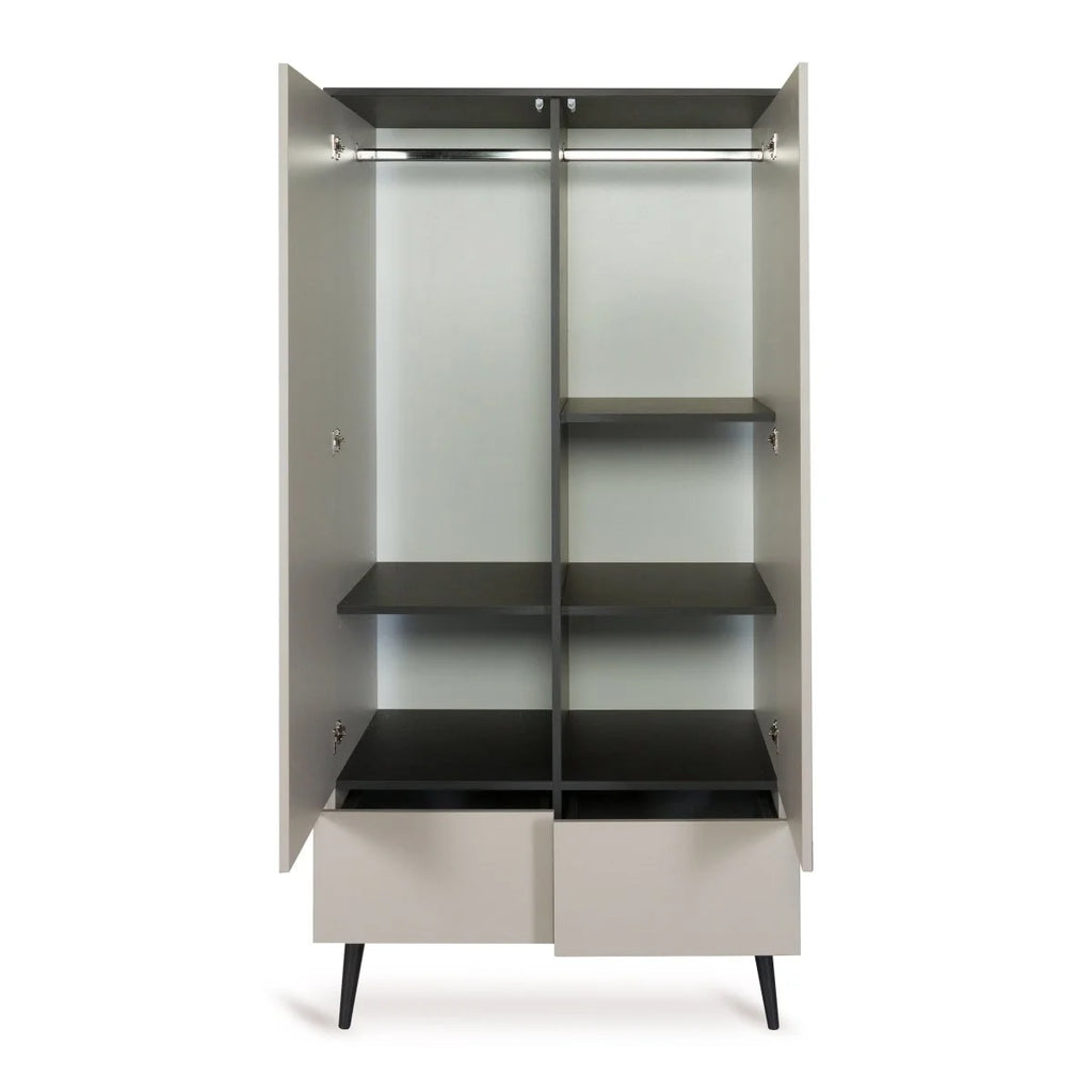Armoire enfant pierre 2 portes avec 2 tiroirs et rangement modulable