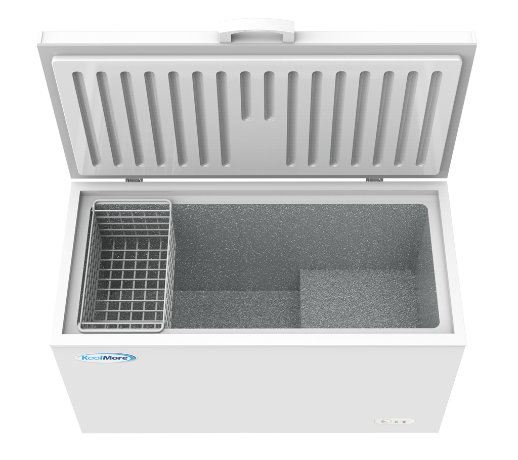16 Cu. Ft. Chest Freezer with Lock - Deep Freezer with 2 Storage Baskets, Wheels & Adjustable Temperature Control