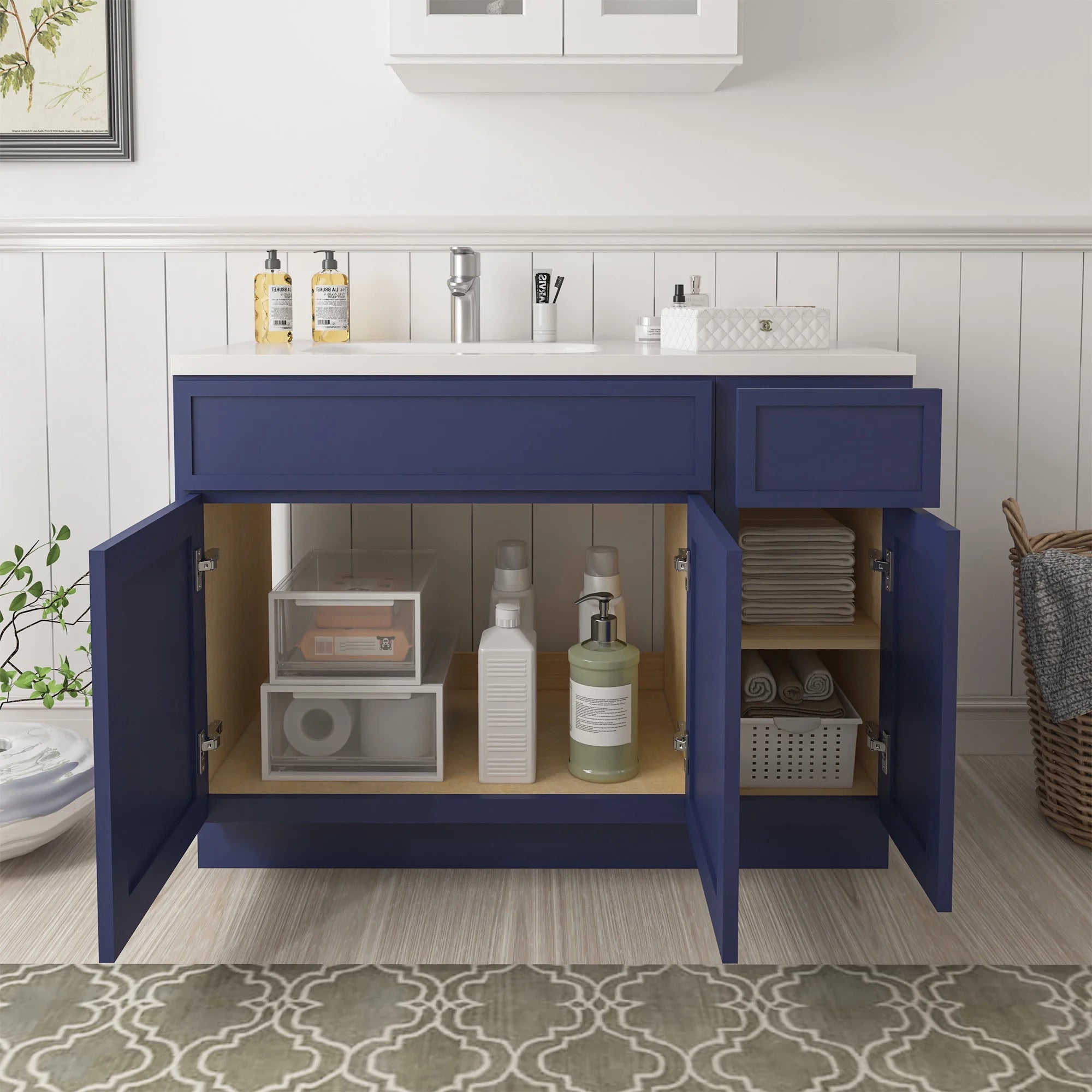 45 in. W x 21 in. D x 32.5 in. H Bath Vanity Cabinet without Top in Brown