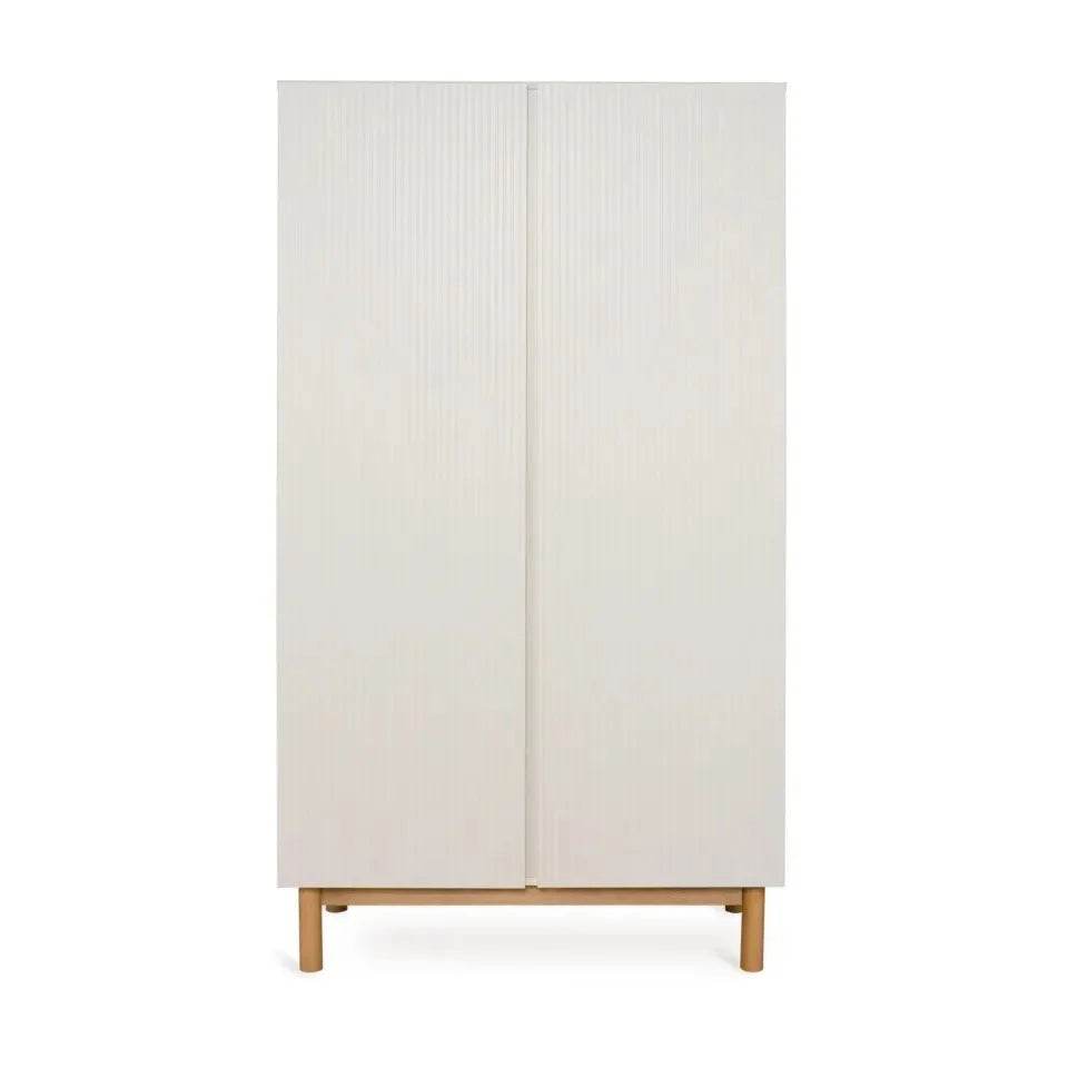 Armoire enfant argile 2 portes avec étagères et penderie
