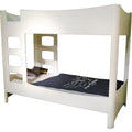 Lit superposé enfant 90x190 cm bouleau et aluminium avec échelle réversible