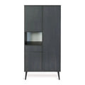 Armoire enfant effet ébène 3 portes avec tiroir et tringle