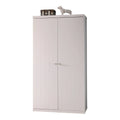Armoire enfant blanche 2 portes avec penderie et 5 étagères