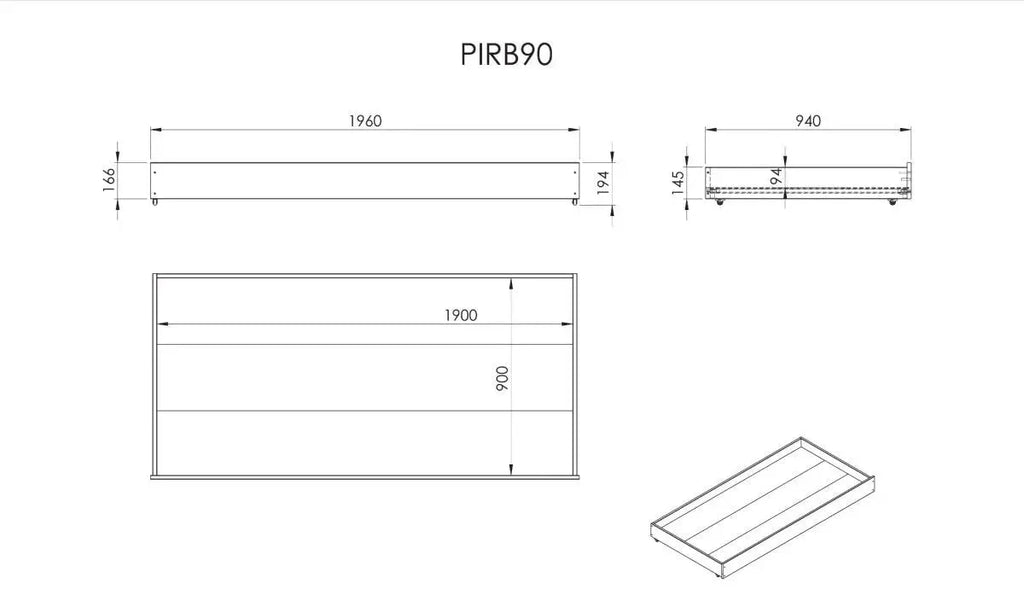 Lit superposé enfant blanc 90x200 cm SCOTT en pin massif avec sommier inclus