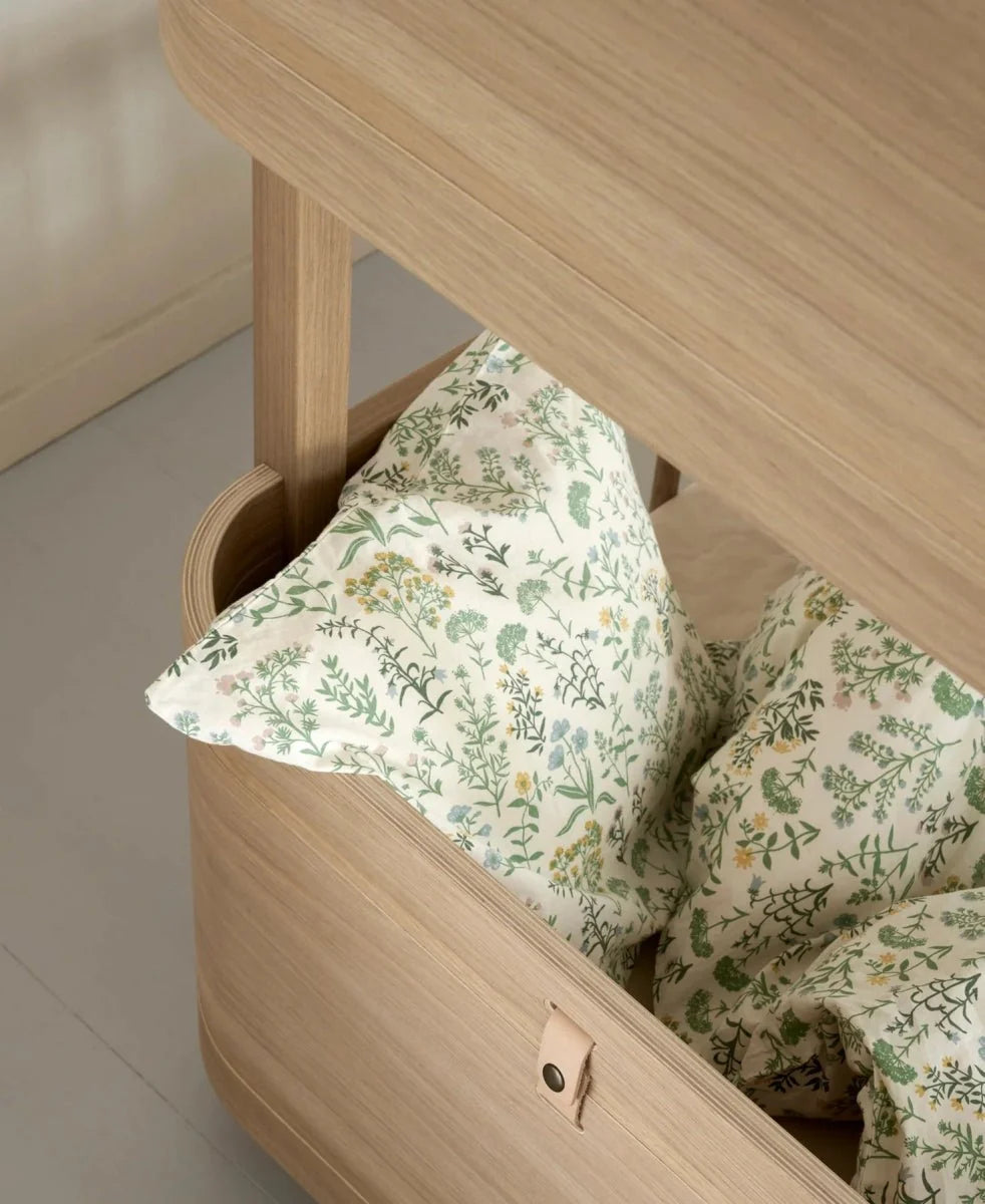 Mini+ Wood Lit superposé mi-haut enfant 68x162 cm avec rangement intégré
