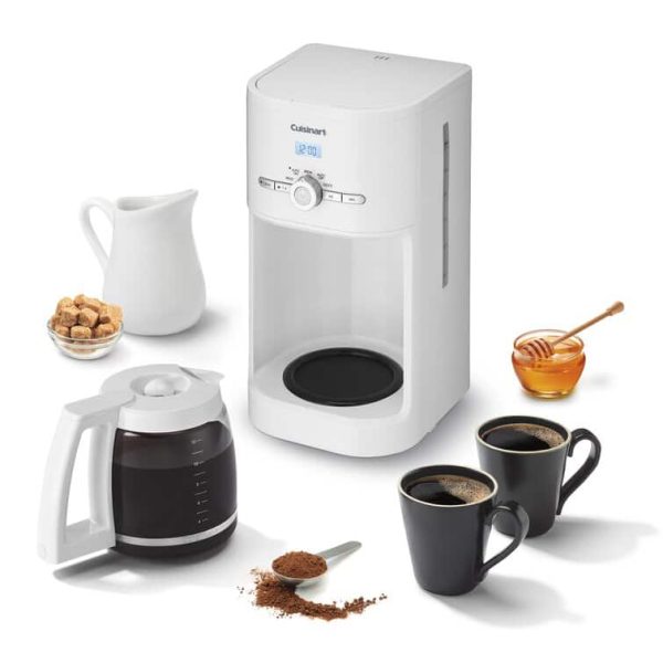 12-Cup Programmable Coffee Maker, Classic Drip Coffee Machine with Auto Brew and White Finish