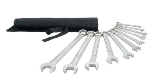 11-Piece SAE Combination Wrench Set, 12-Point Box End and Open End Steel Hand Tools