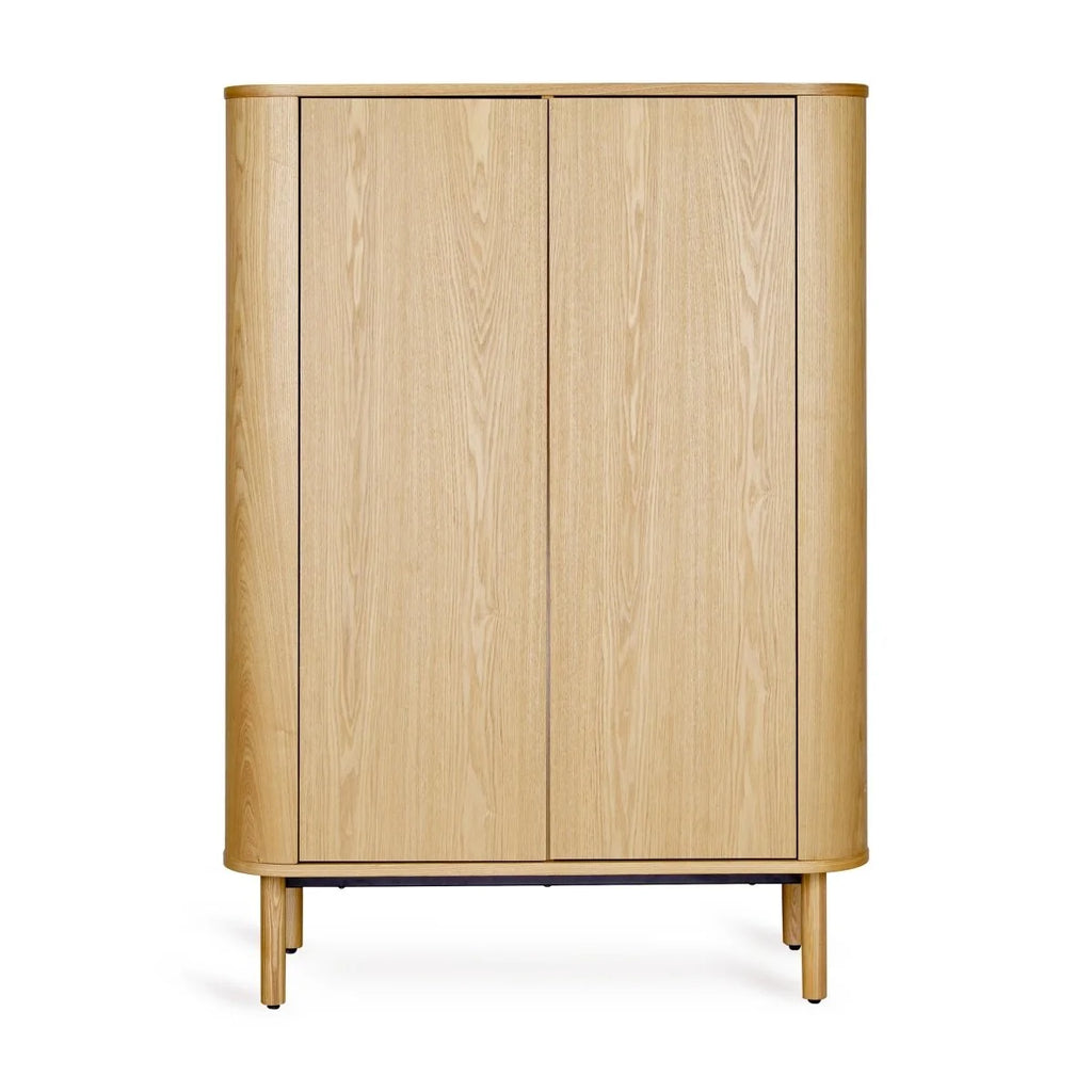 Armoire enfant frêne naturel avec penderies et étagères amovibles