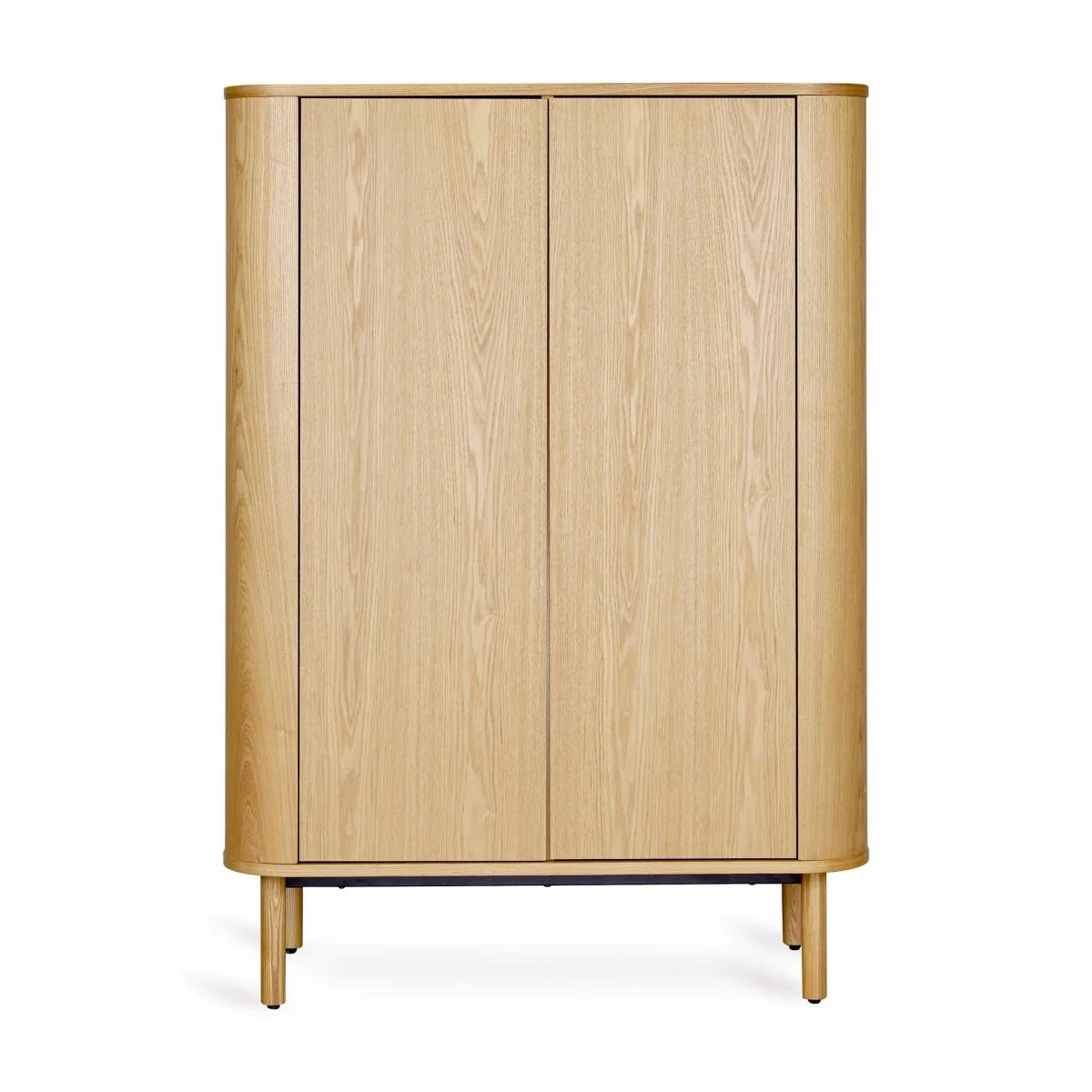 Armoire enfant frêne naturel avec penderies et étagères amovibles