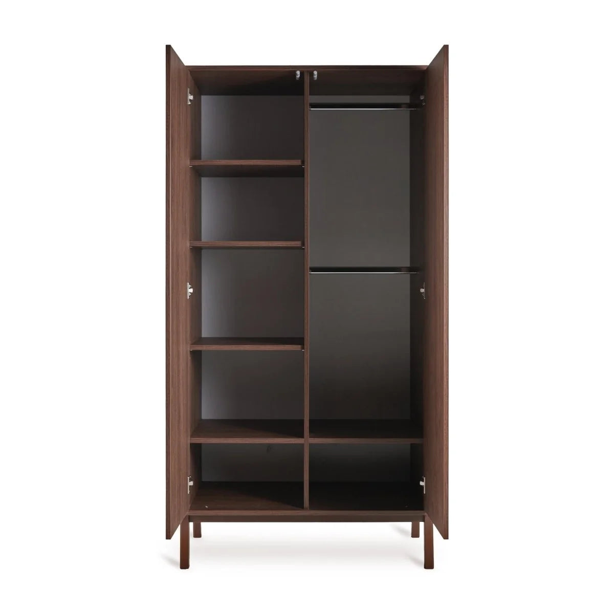 Armoire enfant châtaignier 2 portes avec penderies et étagères réglables