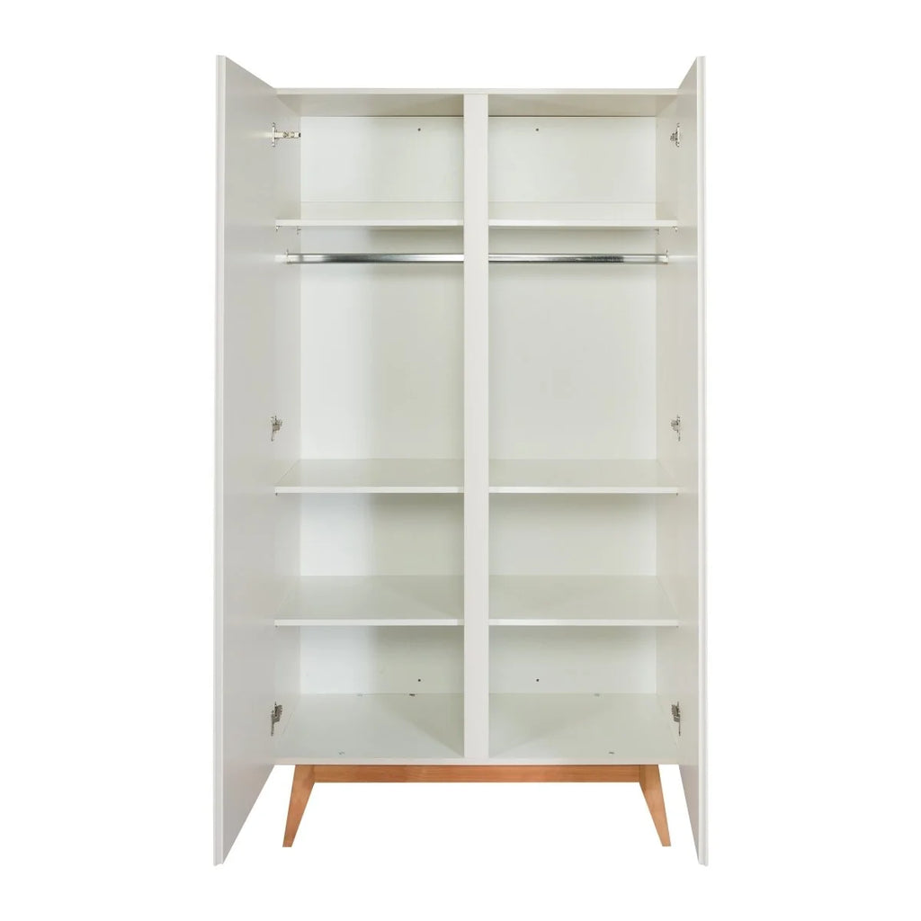 Armoire enfant argile 2 portes avec penderie et étagères