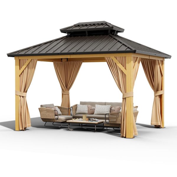 Aluminum Outdoor Gazebo - Garden Patio Canopy with Secure Anchoring