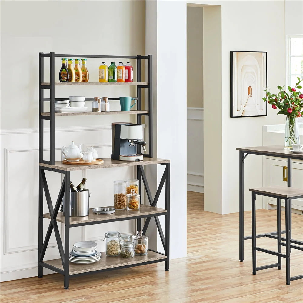 Easyfashion 16"W x 35.5"D x 64.5"H 5-Shelf Freestanding Shelves, Gray