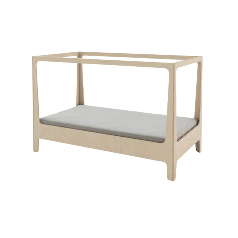 Lit mezzanine enfant 90x200 cm en bouleau avec échelle inclinée