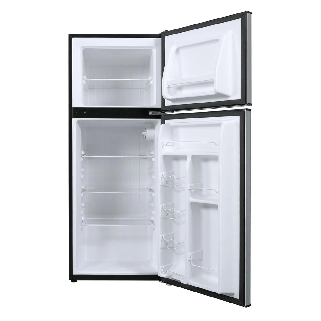 4.6 Cu. Ft. 2 Door Mini Refrigerator with Freezer - Stainless Steel Compact Fridge with Interior Light