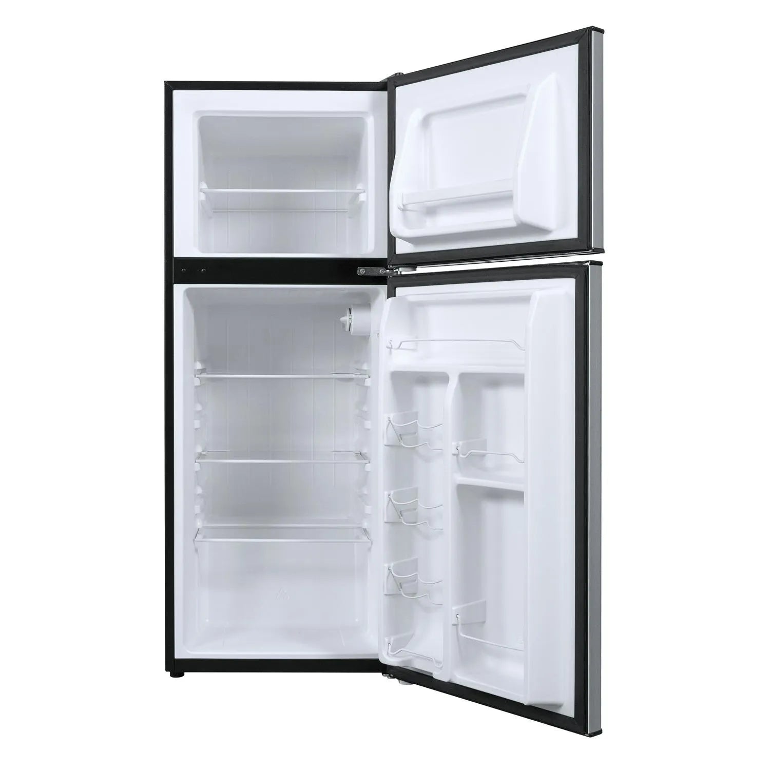 4.6 Cu. Ft. 2 Door Mini Refrigerator with Freezer - Stainless Steel Compact Fridge with Interior Light