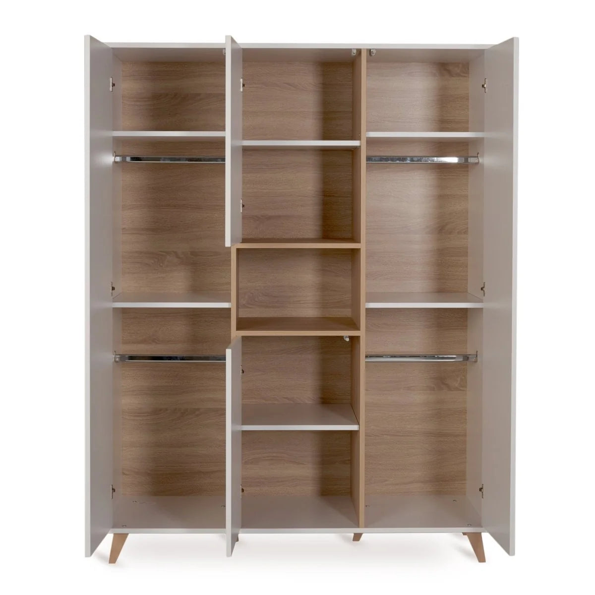 Grande armoire enfant blanche 4 portes avec penderies et rangement modulable