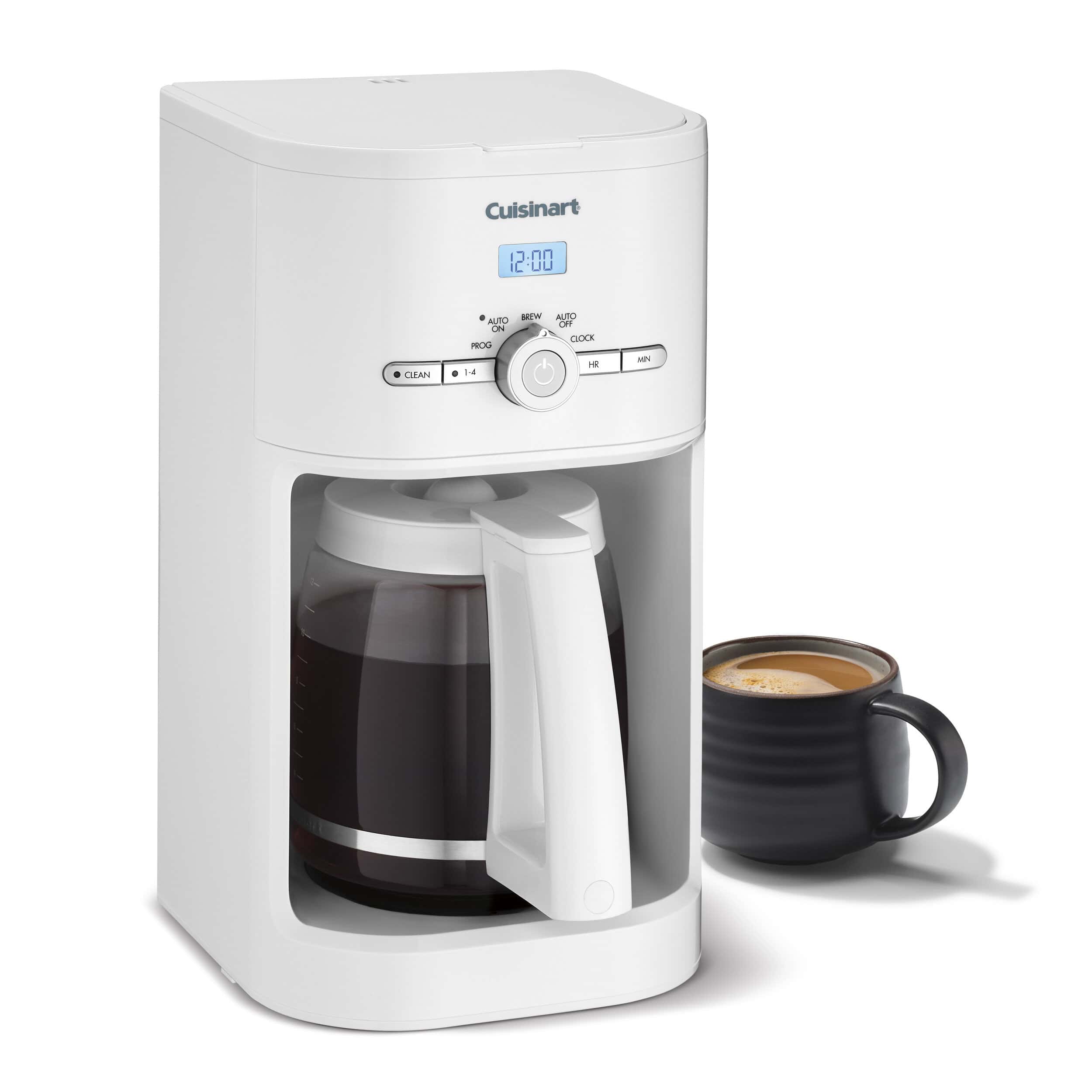 12-Cup Programmable Coffee Maker, Classic Drip Coffee Machine with Auto Brew and White Finish
