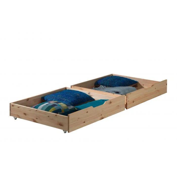 Lit superposé familial PINO 140x200 cm et 90x200 cm en pin massif avec sommier