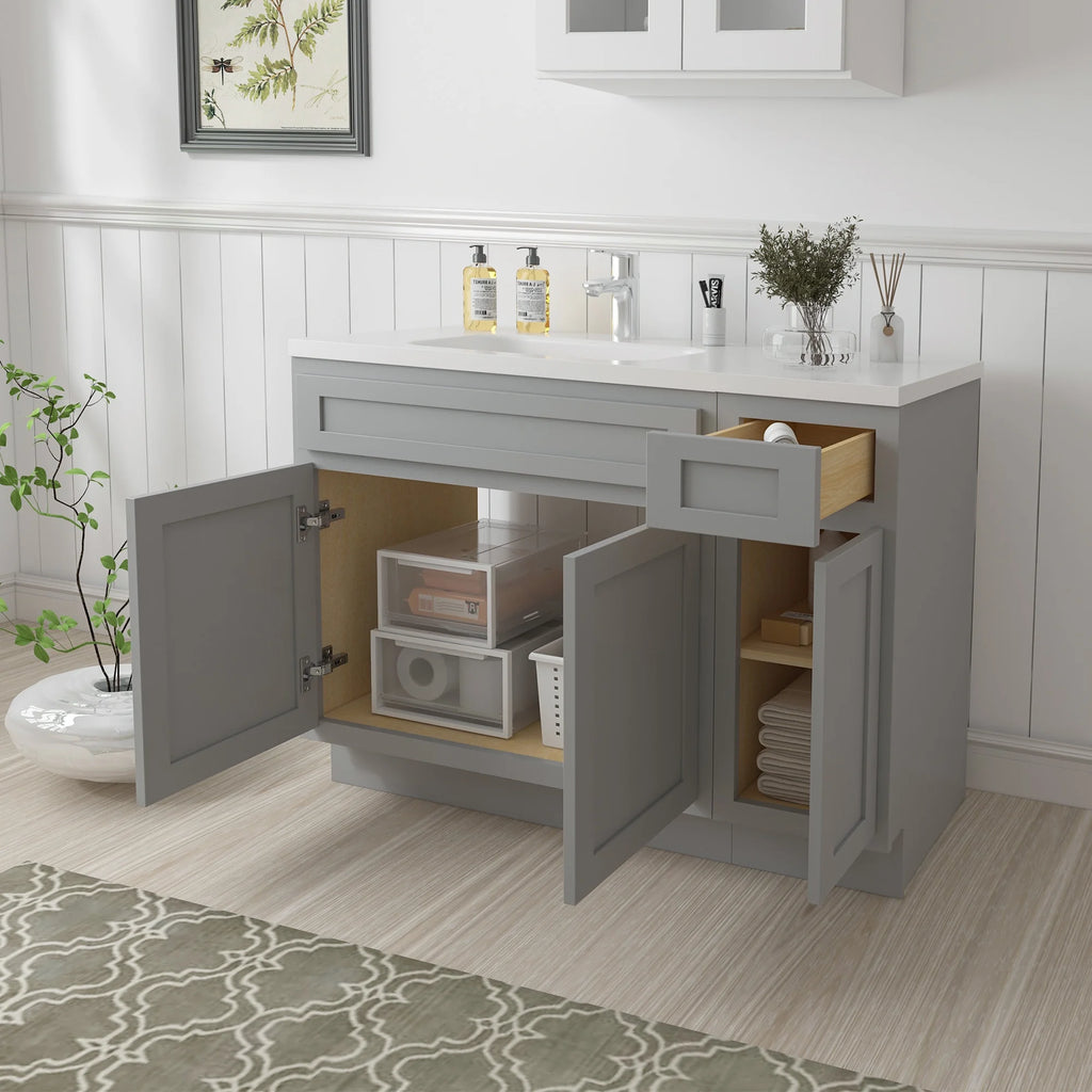 45 in. W x 21 in. D x 32.5 in. H Bath Vanity Cabinet without Top in Brown