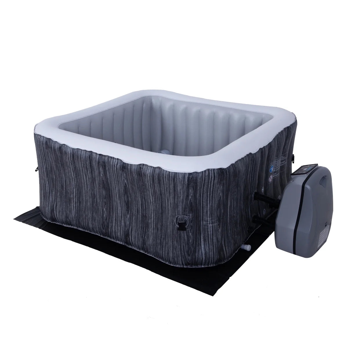 Avenli 4-Person Inflatable Square Spa, Silver Birch, 58" x 58" x 25"