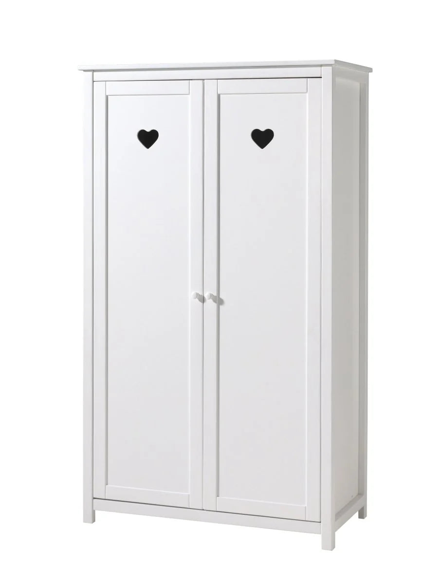 Armoire enfant blanche 2 portes avec fermeture douce et étagères