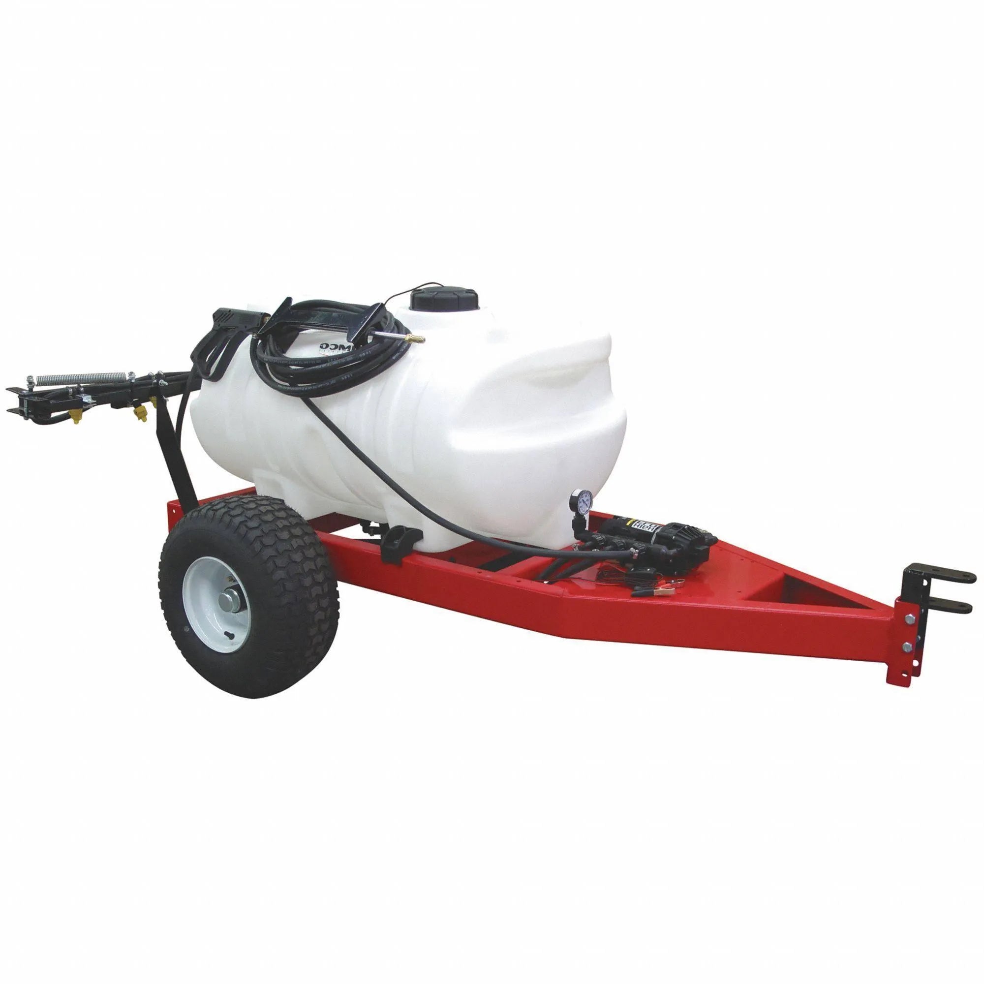60 Gallon Pull Behind Sprayer - 12V Trailer Sprayer with Spray Boom and Handgun