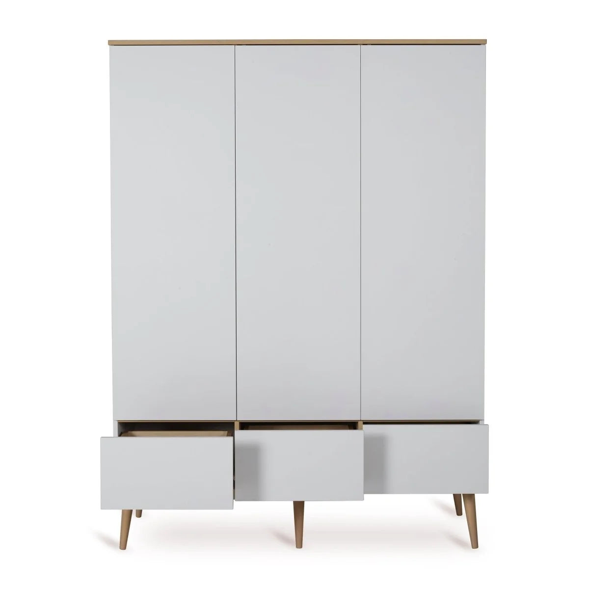 Grande armoire enfant blanche 3 portes avec tiroirs et penderies