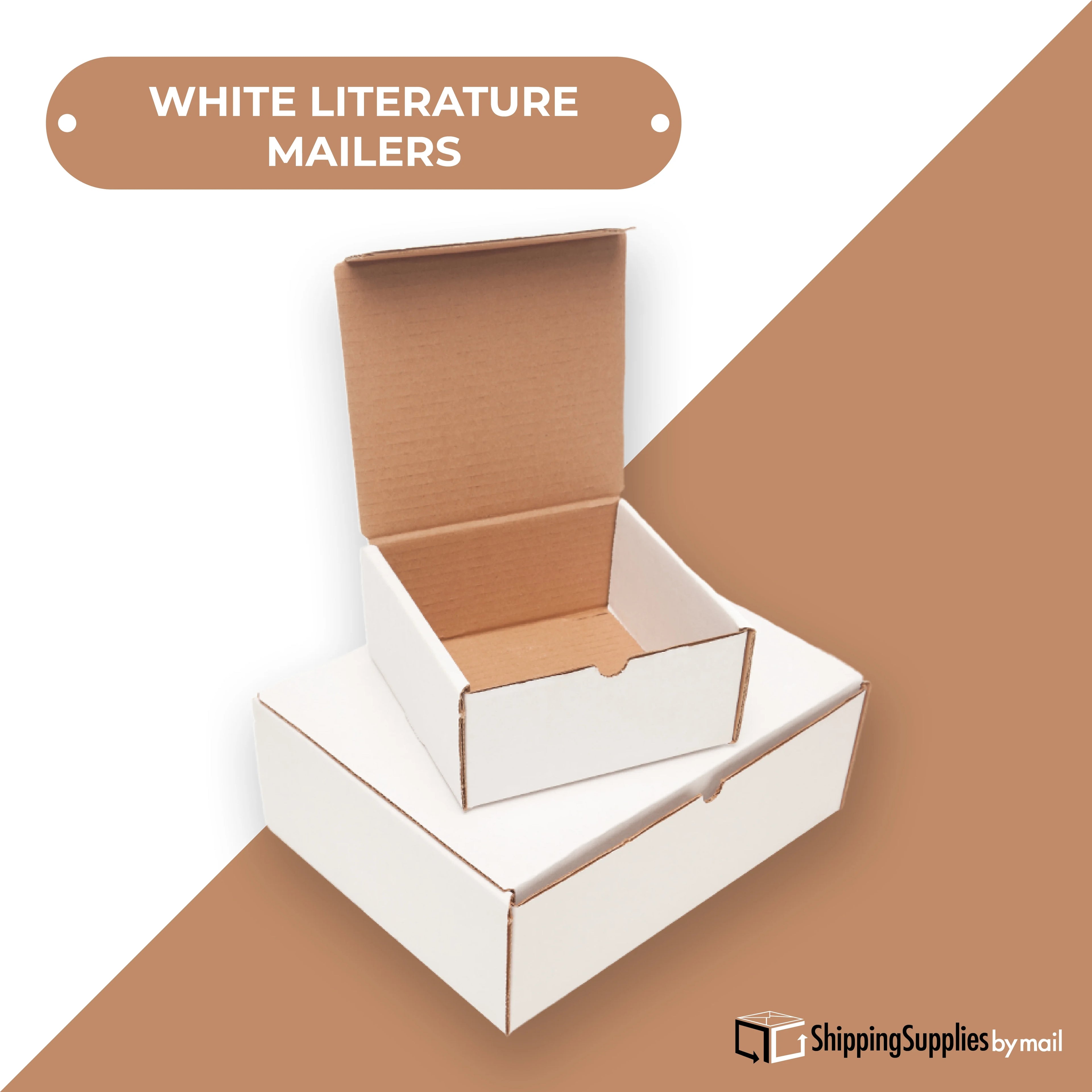 SSBM 14" x 14" x 5" ECT-32B White Literature Shipping Mailers 50/Case