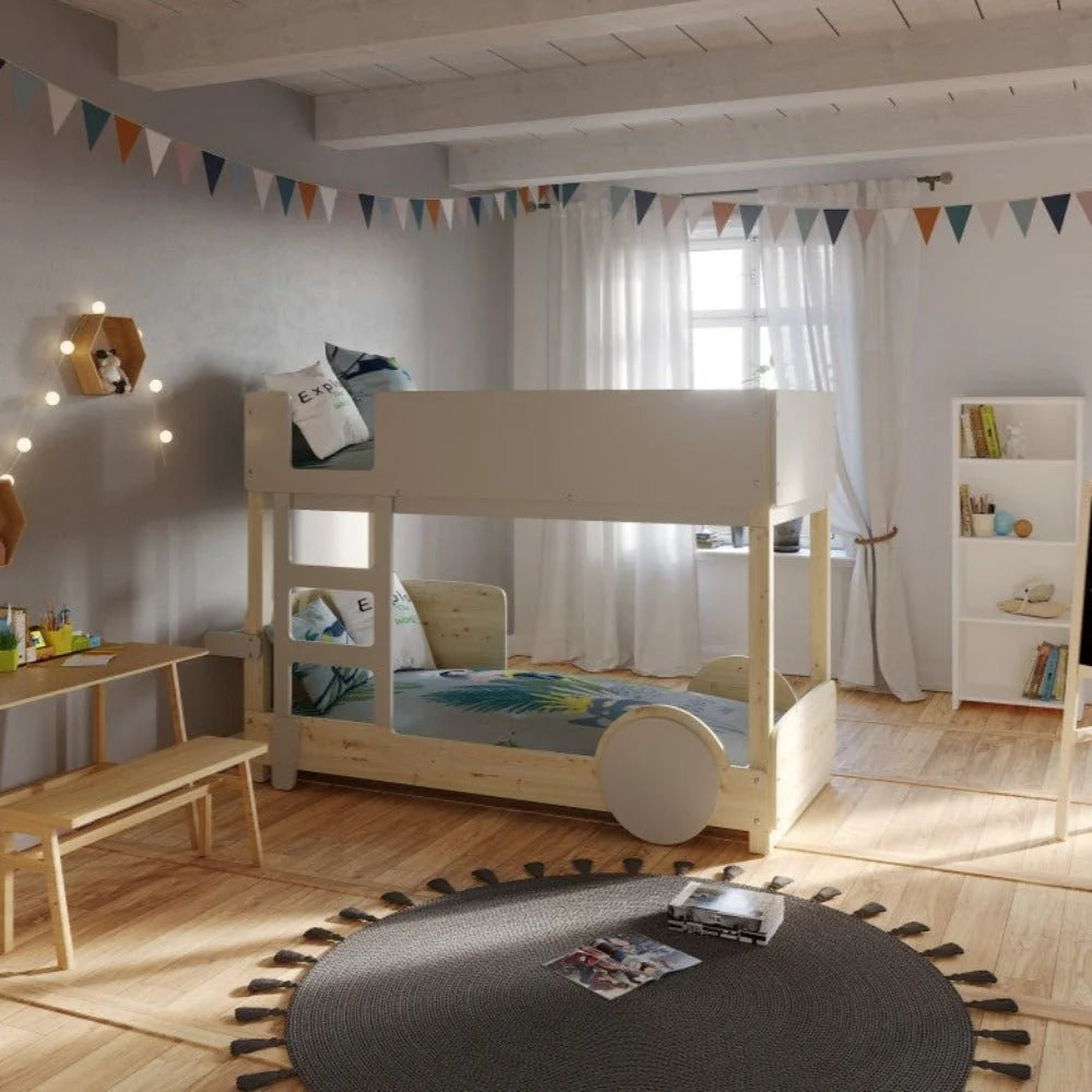 Lit enfant évolutif 90x190 cm en sapin massif avec sommier inclus