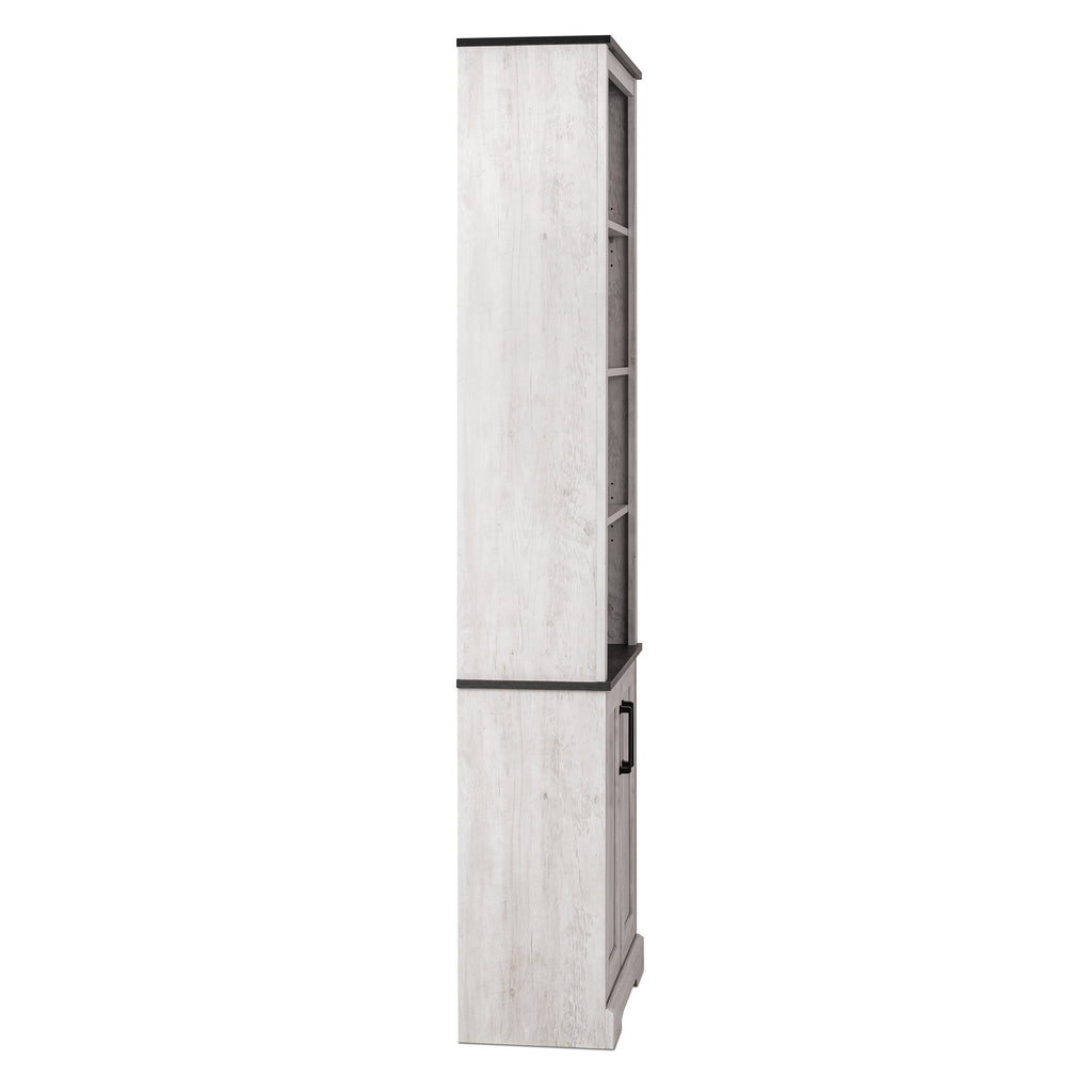 Prepac Rustic Ridge Washed White 26" W x 79.75" H x 12.5" D Bookcase