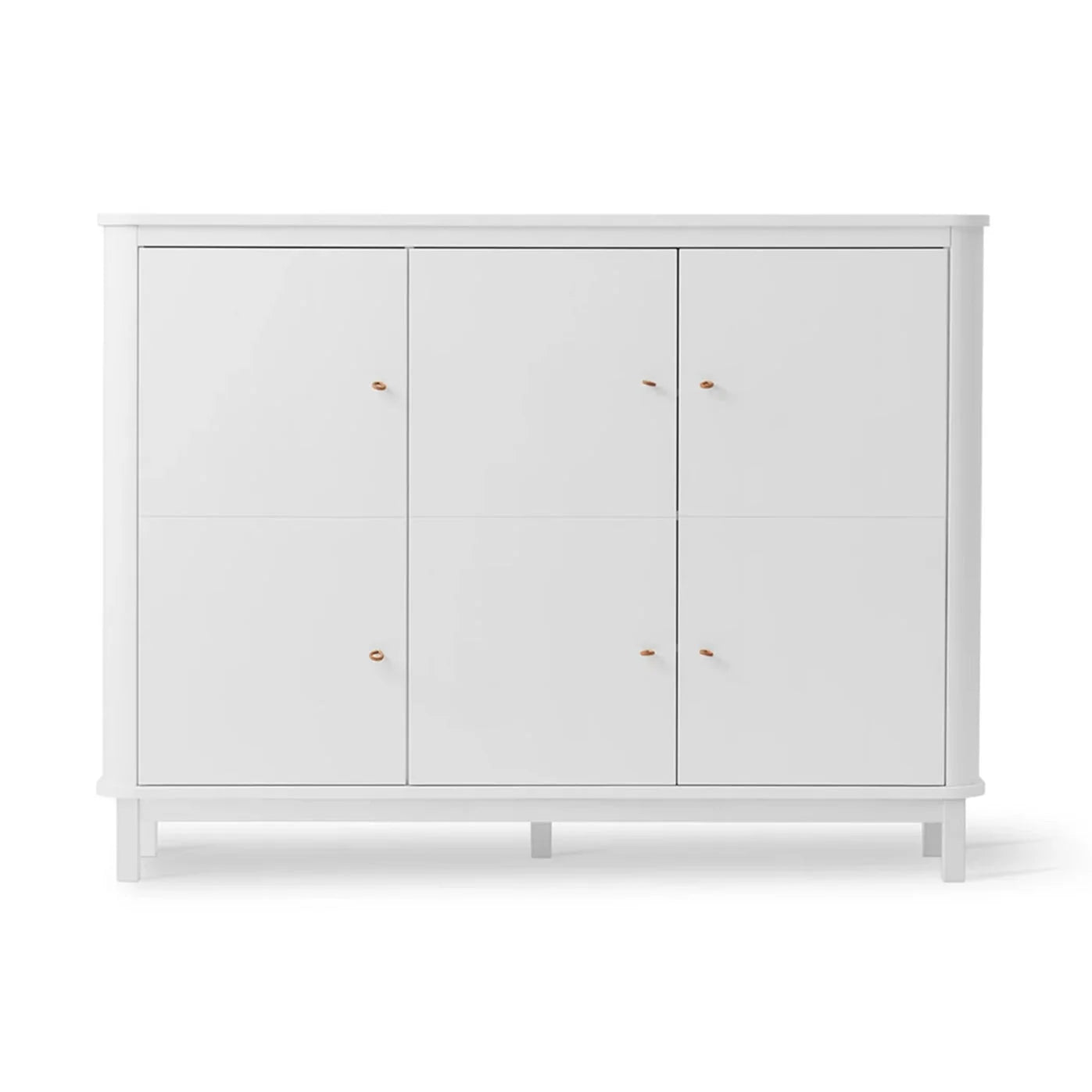 Armoire blanche 3 portes avec penderie et étagères modulables
