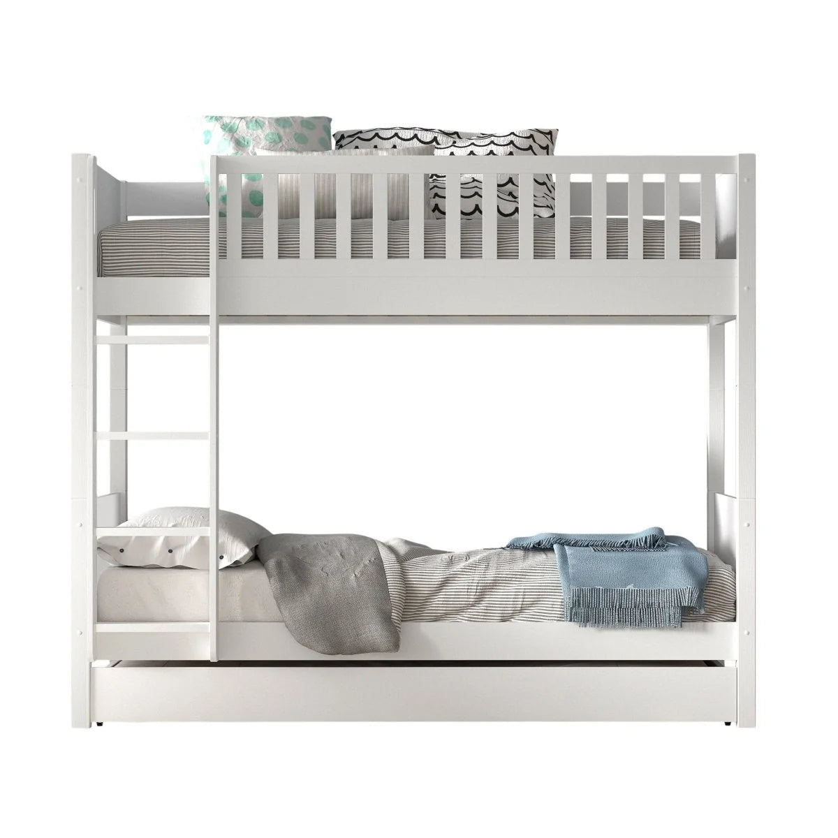 Lit superposé enfant blanc 2 places avec tiroir compatible