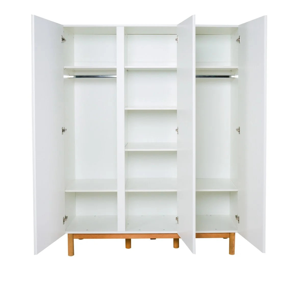 Grande armoire enfant blanche 3 portes avec penderies et étagères