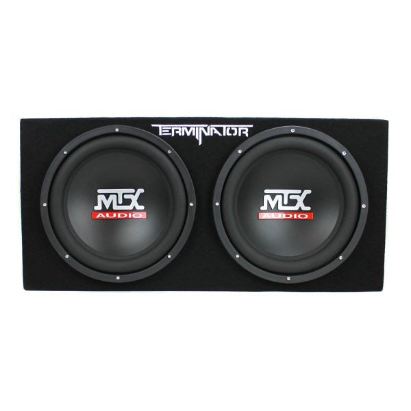 MTX Terminator Dual 12-Inch Loaded Subwoofer Enclosure with 1500W Monoblock Amplifier & 2-Farad Capacitor Kit