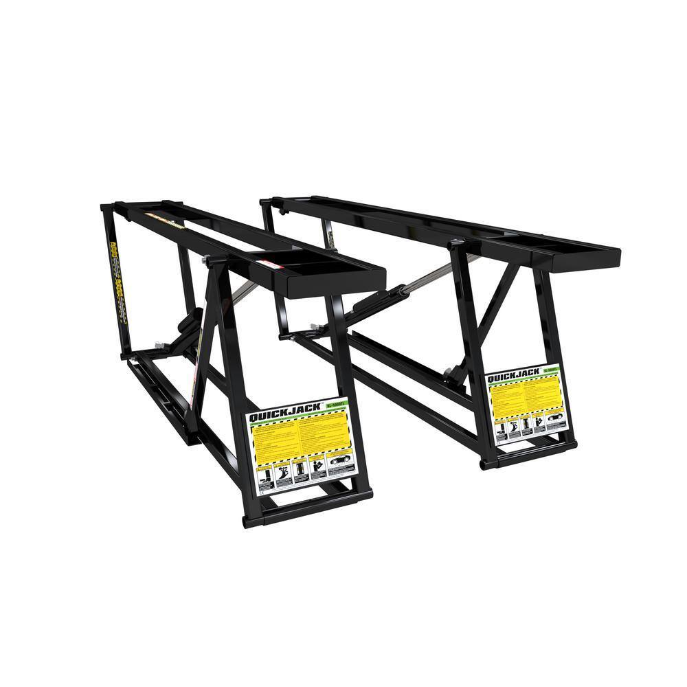 Portable 7,000 lb Vehicle Lift System for Trucks, SUVs & Cars, Hydraulic Garage Lift with Safety Locks, Lift Blocks & 110V Power