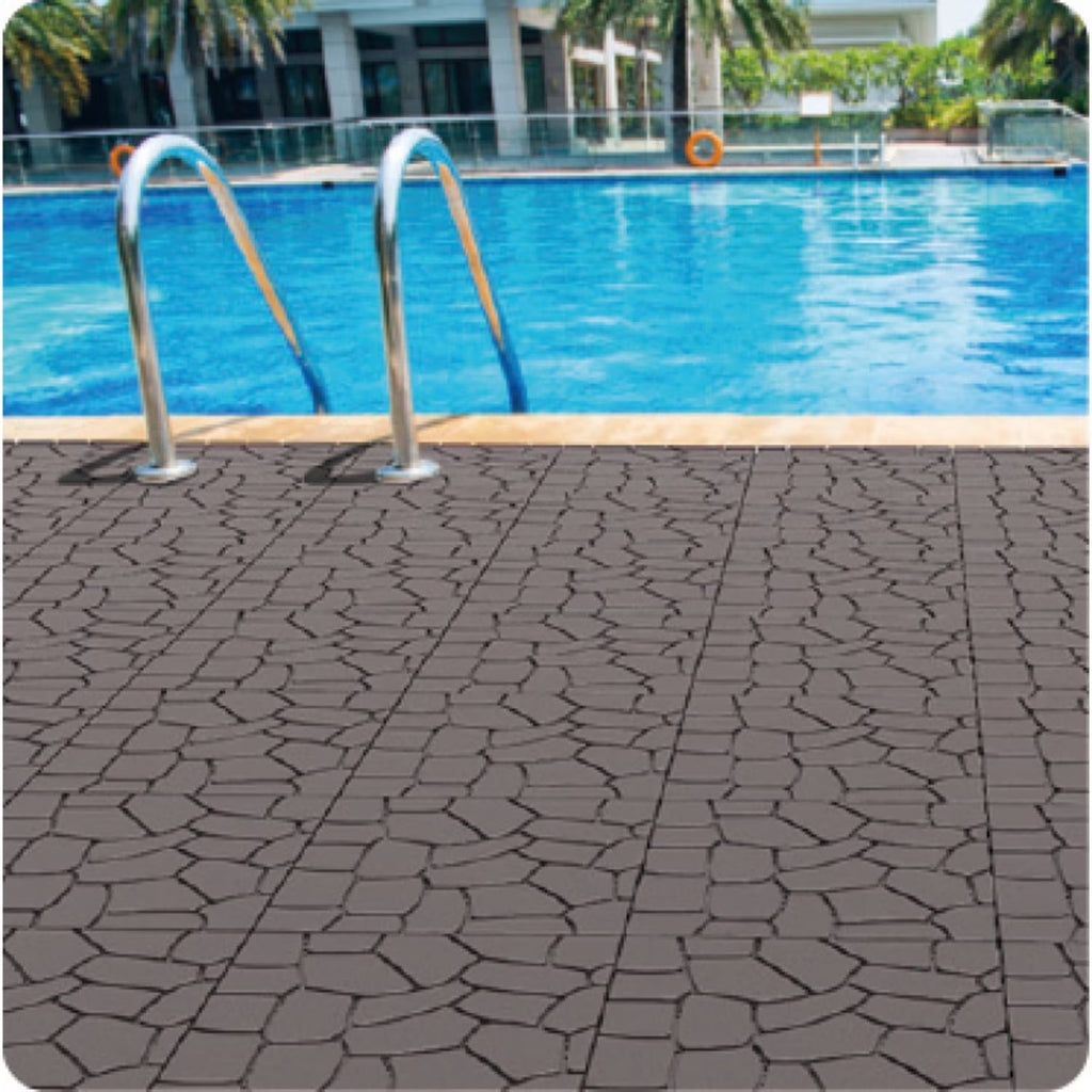 BOFANG 12" x 12" x 0.8" Gray Polypropylene Interlocking Floor Mats, 44-Piece