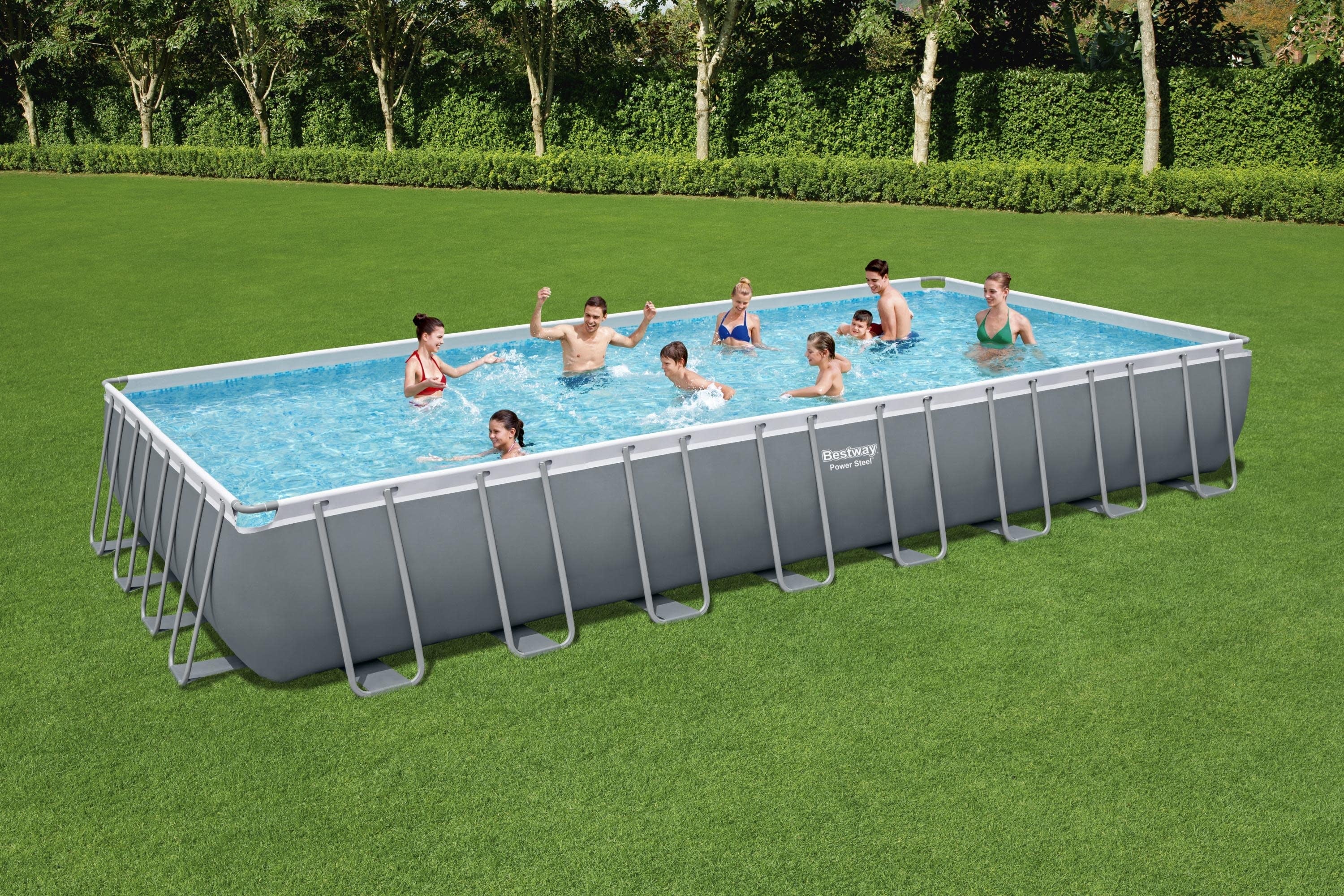 Bestway Power Steel 31'4" x 16' x 52" Rectangular Above Ground Pool Set